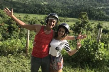 a person holding a frisbee