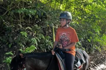 a man riding a horse