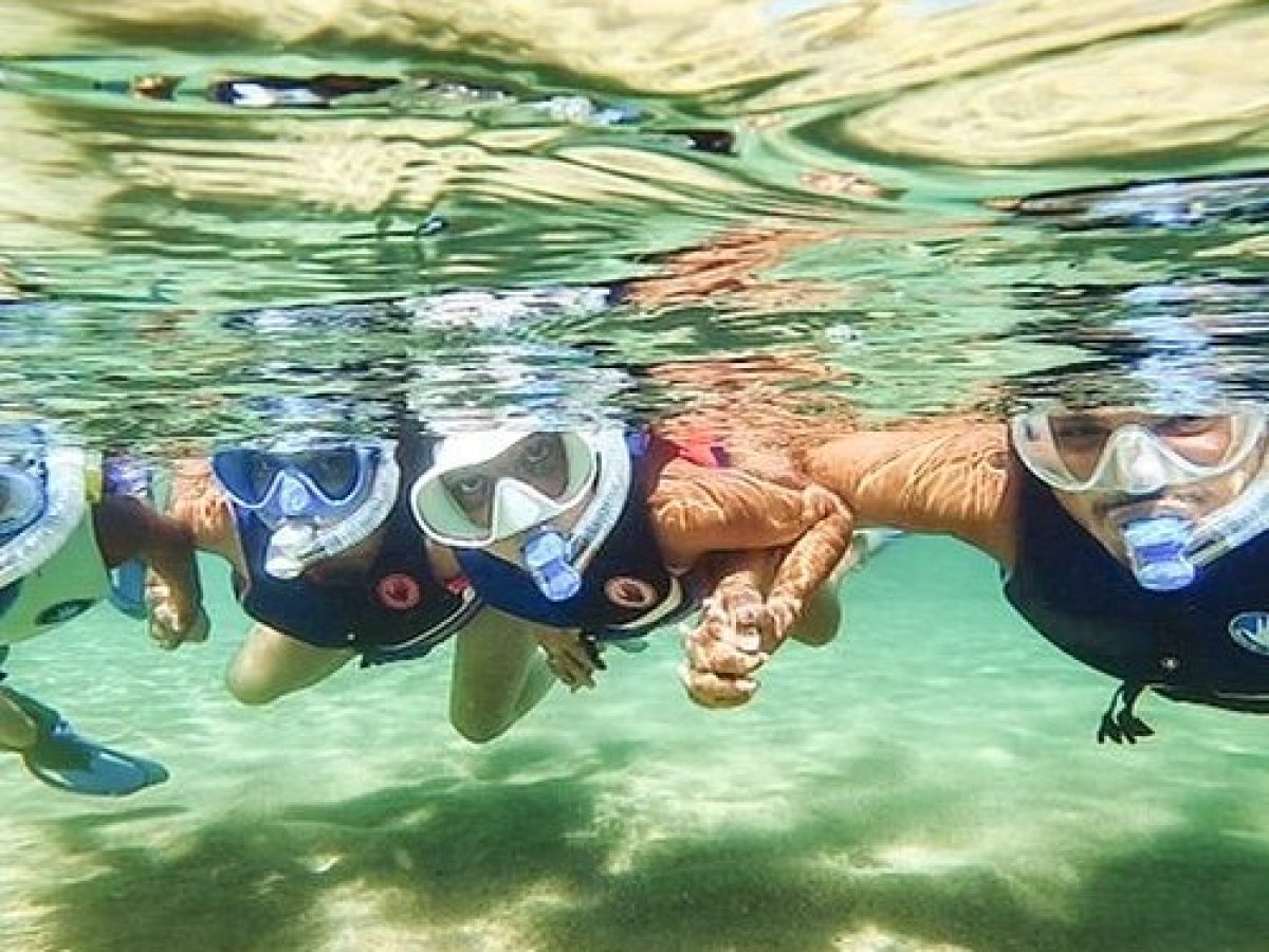 a person swimming in the water