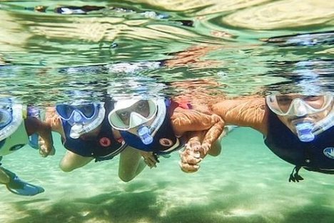 a person swimming in the water