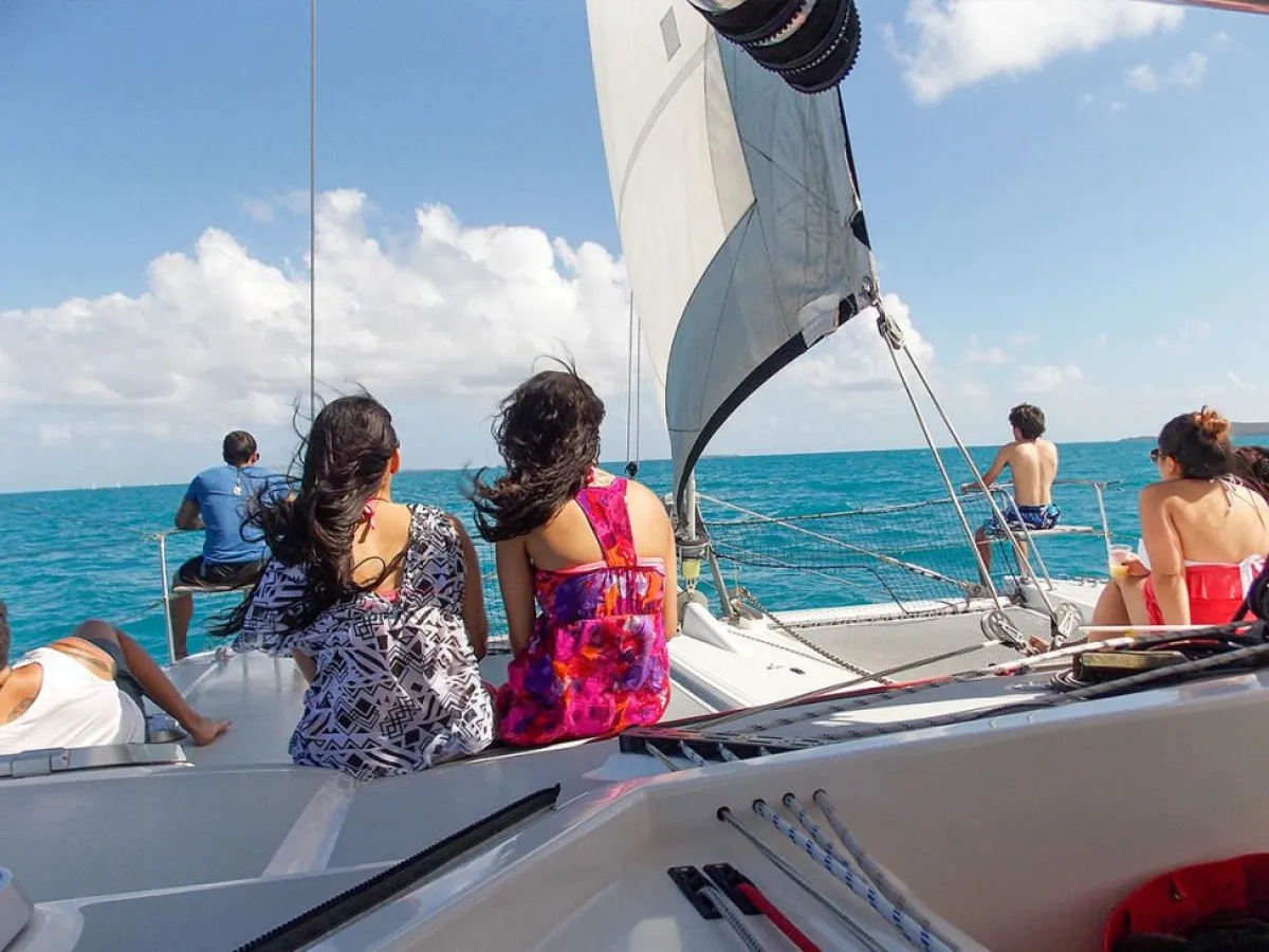 a group of people on a boat