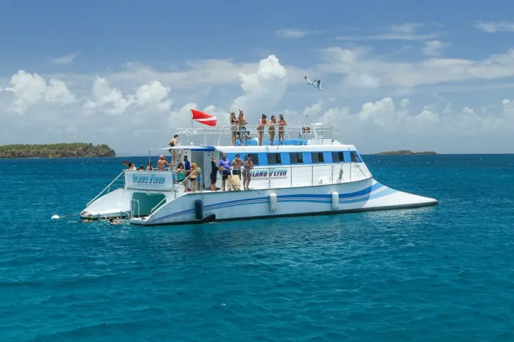 a small boat in a large body of water