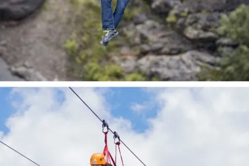 a person flying through the air while riding skis