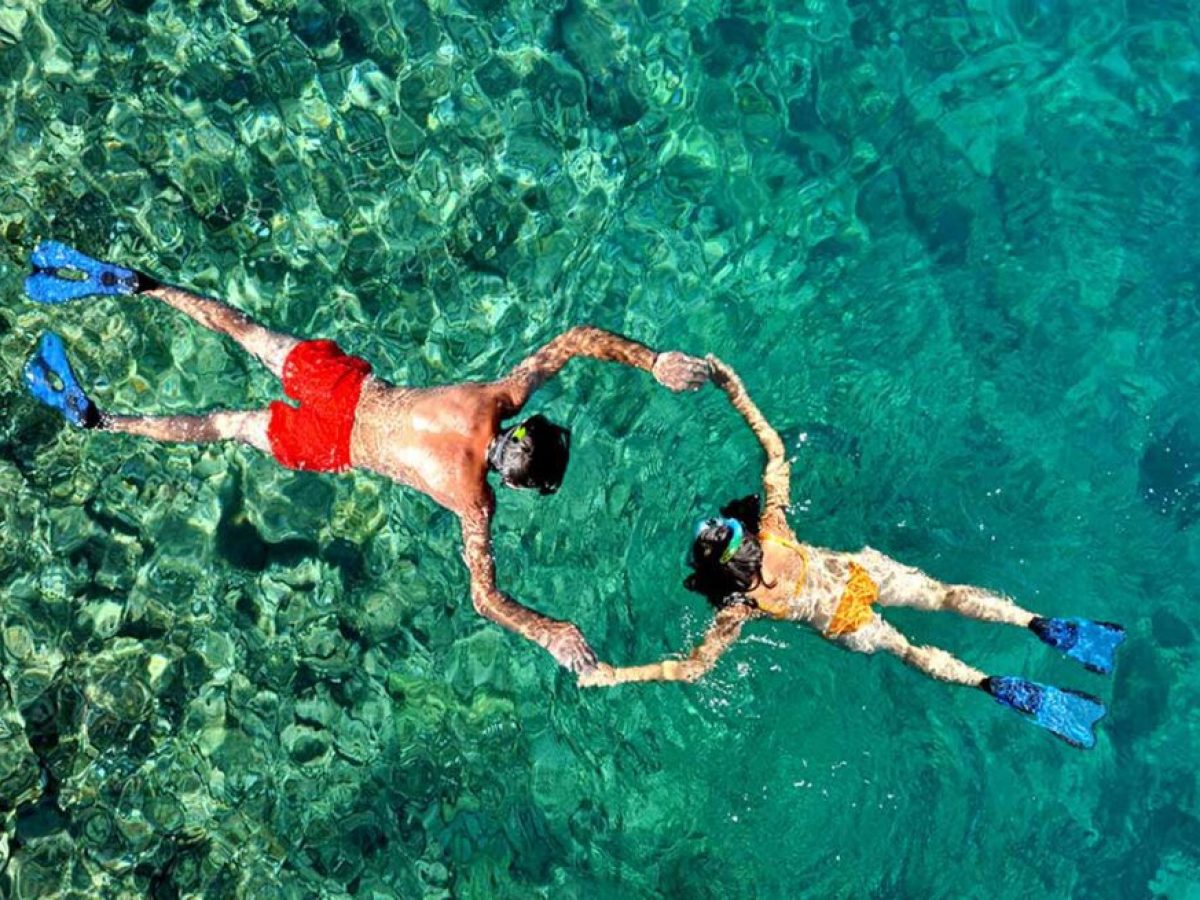 a person swimming in the water