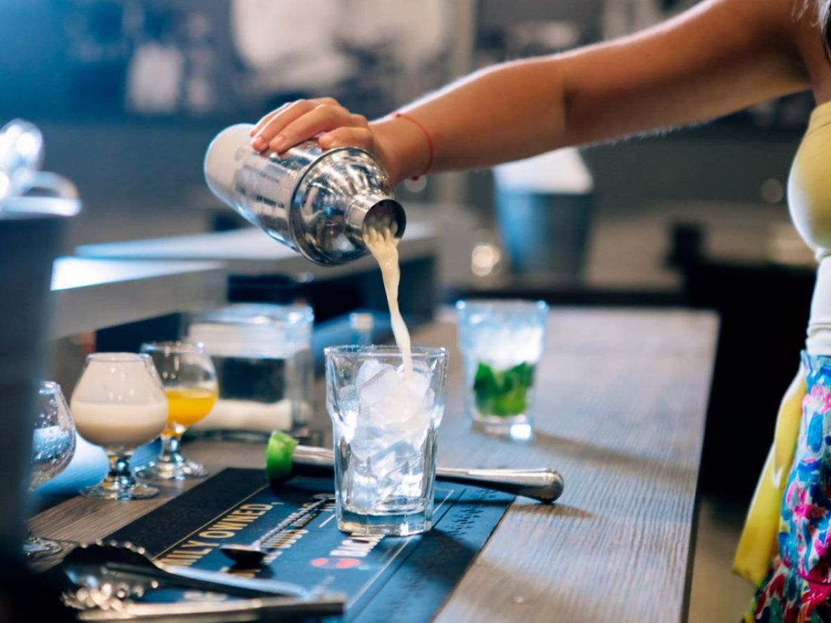 a woman sitting at a table